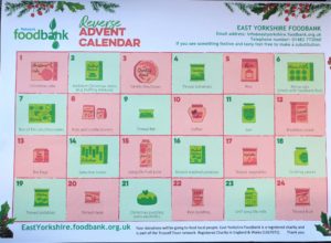 Reverse Advent calendar with suggested donations